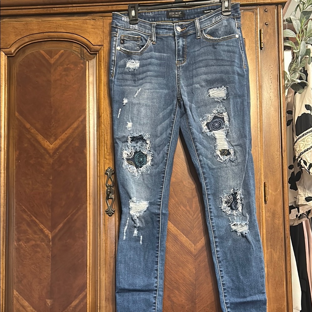 Blue Distressed Women's Jeans